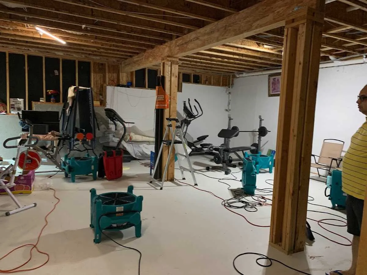 Basement drying equipment setup for Structural Drying in La Crescent