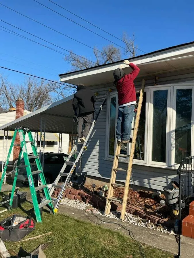 Restoration crew performing exterior repair in La Crescent